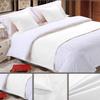 3 Piece Bed Runner Scarf Protector SDipcover Bed Decorative Scarf for Bedroom Hotel Wedding Room - 800 TC-100% Egyptian Cotton, Solid (Twin, White) view 3