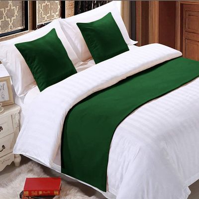 5 Piece Bed Runner Scarf Protector SDipcover Bed Decorative Scarf for Bedroom Hotel Wedding Room - 800 TC-100% Egyptian Cotton, Solid (Twin, Green)