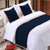 5 Piece Bed Runner Scarf Protector SDipcover Bed Decorative Scarf for Bedroom Hotel Wedding Room - 800 TC-100% Egyptian Cotton, Solid (Queen, Navy) view 1