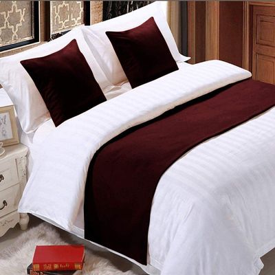 3 Piece Bed Runner Scarf Protector SDipcover Bed Decorative Scarf for Bedroom Hotel Wedding Room - 800 TC-100% Egyptian Cotton, Solid (Queen, Wine)