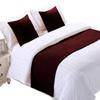 3 Piece Bed Runner Scarf Protector SDipcover Bed Decorative Scarf for Bedroom Hotel Wedding Room - 800 TC-100% Egyptian Cotton, Solid (Queen, Wine) view 2