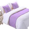 5 Piece Bed Runner Scarf Protector SDipcover Bed Decorative Scarf for Bedroom Hotel Wedding Room - 800 TC-100% Egyptian Cotton, Solid (Queen, Lilac) view 2
