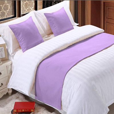 5 Piece Bed Runner Scarf Protector SDipcover Bed Decorative Scarf for Bedroom Hotel Wedding Room - 800 TC-100% Egyptian Cotton, Solid (California King, Lilac)