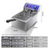 Deep Fryer Stainless Steel Tank Chip Fryer for Home Commercial, Fat Fryer with Removable Basket and Professional Heating Element, Large Electric Fryer for French Fries Chicken Shrimp,10l view 2