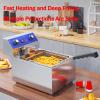 Deep Fryer Stainless Steel Tank Chip Fryer for Home Commercial, Fat Fryer with Removable Basket and Professional Heating Element, Large Electric Fryer for French Fries Chicken Shrimp,10l view 3