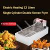 3000W Electric Deep Fat Fryer, 12L Double Fryer with Lids and 2 Oil Basketes, 60-250C Adjustable Temperature, Easy Clean Removable Basket, Lid & Non-Slip Feet, for Home Commercial view 3