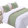 5 Piece Bed Runner Scarf Protector SDipcover Bed Decorative Scarf for Bedroom Hotel Wedding Room - 800 TC-100% Egyptian Cotton, Solid (Queen, Light Sage) view 2