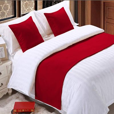 1 Piece Bed Runner Scarf Protector SDipcover Bed Decorative Scarf for Bedroom Hotel Wedding Room - 800 TC-100% Egyptian Cotton, Solid (King, Red)