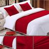 1 Piece Bed Runner Scarf Protector SDipcover Bed Decorative Scarf for Bedroom Hotel Wedding Room - 800 TC-100% Egyptian Cotton, Solid (King, Red) view 3