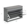 Haotian Shoe Storage Bench with Cushion, Grey Narrow Shoe Rack for Entryway, Small Shoe Cabinet with 2 Tiers Flip-Drawer, Closet Hallway Mudroom FSR82-L-HG view 3