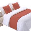 5 Piece Bed Runner Scarf Protector SDipcover Bed Decorative Scarf for Bedroom Hotel Wedding Room - 800 TC-100% Egyptian Cotton, Solid (Twin, Brick Red) view 2