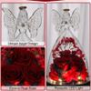 Tiaronics Mothers Day Rose Gifts Glass Angel Figurine with Three Roses Gifts, Preserved Forever Real Rose Gifts for Women, Angel Guardian with Rose for Mothers Day - Wine Red view 2