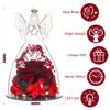 Tiaronics Mothers Day Rose Gifts Glass Angel Figurine with Three Roses Gifts, Preserved Forever Real Rose Gifts for Women, Angel Guardian with Rose for Mothers Day - Wine Red view 3