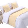 3 Piece Bed Runner Scarf Protector SDipcover Bed Decorative Scarf for Bedroom Hotel Wedding Room - 800 TC-100% Egyptian Cotton, Solid (California King, Ivory) view 2