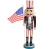 LUOZZY Christmas Nutcracker Decoration Wooden Nutcracker Figures with Flag Nutcracker Soldier Tabletop Ornament, 38cm view 1