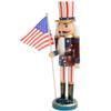 LUOZZY Christmas Nutcracker Decoration Wooden Nutcracker Figures with Flag Nutcracker Soldier Tabletop Ornament, 38cm view 3