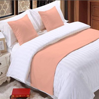 3 Piece Bed Runner Scarf Protector SDipcover Bed Decorative Scarf for Bedroom Hotel Wedding Room - 800 TC-100% Egyptian Cotton, Solid (Twin, Peach)