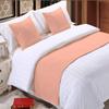 3 Piece Bed Runner Scarf Protector SDipcover Bed Decorative Scarf for Bedroom Hotel Wedding Room - 800 TC-100% Egyptian Cotton, Solid (Twin, Peach) view 1