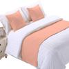3 Piece Bed Runner Scarf Protector SDipcover Bed Decorative Scarf for Bedroom Hotel Wedding Room - 800 TC-100% Egyptian Cotton, Solid (Twin, Peach) view 2
