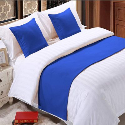5 Piece Bed Runner Scarf Protector SDipcover Bed Decorative Scarf for Bedroom Hotel Wedding Room - 800 TC-100% Egyptian Cotton, Solid (Queen, Royal Blue)