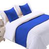 5 Piece Bed Runner Scarf Protector SDipcover Bed Decorative Scarf for Bedroom Hotel Wedding Room - 800 TC-100% Egyptian Cotton, Solid (Queen, Royal Blue) view 2