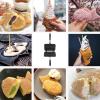 Tissting 8.9 x 14.4 x 1.4in Taiyaki Fish 4 Trays Shaped Cake Maker Waffle Pan Double Pan Mold Non Stick Taiyaki Double Baking Pan with Anti Scalding Handle for Home DIY Cooking Party Dessert view 3