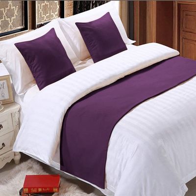 5 Piece Bed Runner Scarf Protector SDipcover Bed Decorative Scarf for Bedroom Hotel Wedding Room - 800 TC-100% Egyptian Cotton, Solid (California King, Plum)