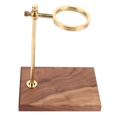 Alvinlite Coffee Filter Holder Wooden Brass Drip Filter Cup Rack Stand Coffee Filter Accessories for Homemade Coffee Shop