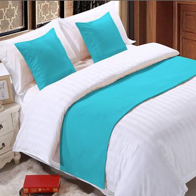 5 Piece Bed Runner Scarf Protector SDipcover Bed Decorative Scarf for Bedroom Hotel Wedding Room - 800 TC-100% Egyptian Cotton, Solid (King, Turquoise Blue)