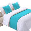 5 Piece Bed Runner Scarf Protector SDipcover Bed Decorative Scarf for Bedroom Hotel Wedding Room - 800 TC-100% Egyptian Cotton, Solid (King, Turquoise Blue) view 2