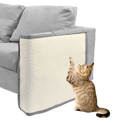 Cat Scratch Couch Protector with Natural Sisal for Protecting Couch Sofa Chair Furniture,Couch Corner Cat Ccratcher 23.6" L*19.7" W(Light Grey/Left Hand)