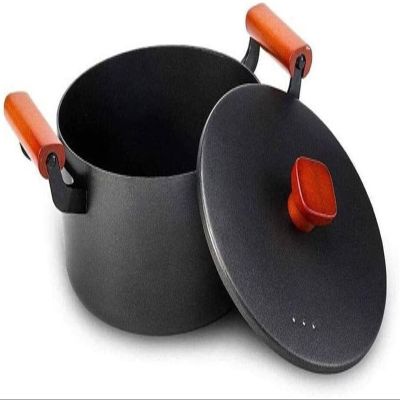 Double Ear Cooker Soup Pot Household Non-Stick Cast Iron Instant Noodle Pot with Lid Induction Cooker Gas Stove