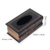 10.25.63.9in Tissue Box Holder Rectangular Vintage Antique Book Paper Napkin Dispenser Painted Book Appearance Paper Napking Dispenser for Home Restaurant Office Desk view 2