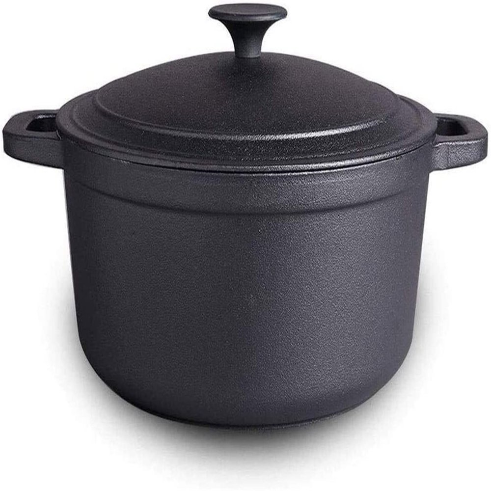 Cast Iron Cooker Thick Iron Pot Non-Stick Pot Soup Uncoated Manual Pot Induction Cooker Universal Binaural Stew Pot