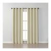KnBoB Grommet Living Room Blackout Curtains 96 Inches Long, Cotton Beige Blackout Curtains Bedroom Solid Color Window Curtains Short 42x96 inch view 1