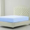 1 Piece Fitted Sheet with Elastic All Around - Fits Mattress Upto 18 inches Ultra Soft Egyptian Cotton Real 600 Thread Count Soft Breathable Olympic Queen Size Sky Blue Solid Color view 4