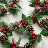 Factory Direct Craft Set of 4 Artificial Pine and Berry Christmas Candle Rings for Christmas Home Decor and Holiday Displays view 3