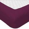 1 Piece Fitted Sheet with Elastic All Around - Fits Mattress Upto 18 inches Ultra Soft Egyptian Cotton Real 600 Thread Count Soft Breathable California King Size Wine Solid Color view 2