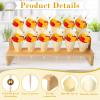 Queekay 150 Disposable Charcuterie Cones with 2 Pack 12 Holes Wooden Ice Cream Cone Display Stand Charcuterie Holder Stand 150 Fancy Toothpicks for Appetizers Wedding Decoration(Brown) view 3
