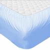 1 Piece Fitted Sheet with Elastic All Around - Fits Mattress Upto 18 inches Ultra Soft Egyptian Cotton Real 600 Thread Count Soft Breathable RV Bunk Size 34"x75" Sky Blue Solid Color view 2