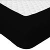 1 Piece Fitted Sheet with Elastic All Around - Fits Mattress Upto 18 inches Ultra Soft Egyptian Cotton Real 600 Thread Count Soft Breathable Short Queen Size Black Solid Color view 2