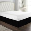 1 Piece Fitted Sheet with Elastic All Around - Fits Mattress Upto 18 inches Ultra Soft Egyptian Cotton Real 600 Thread Count Soft Breathable Short Queen Size Black Solid Color view 4
