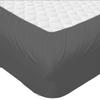 1 Piece Fitted Sheet with Elastic All Around - Fits Mattress Upto 18 inches Ultra Soft Egyptian Cotton Real 600 Thread Count Soft Breathable Short Queen Size Dark Grey Solid Color view 3