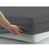 1 Piece Fitted Sheet with Elastic All Around - Fits Mattress Upto 18 inches Ultra Soft Egyptian Cotton Real 600 Thread Count Soft Breathable Short Queen Size Dark Grey Solid Color view 4