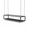 Ceiling Metal Iron Chain Wine Glass Rack, Hanging Wine Glass Holder, Adjustable Wine Rack with Glass Holder, Matte Black Stemware Rack view 1