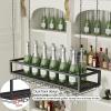 Ceiling Metal Iron Chain Wine Glass Rack, Hanging Wine Glass Holder, Adjustable Wine Rack with Glass Holder, Matte Black Stemware Rack view 3