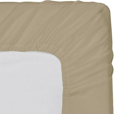 1 Piece Fitted Sheet with Elastic All Around - Fits Mattress Upto 18 inches Ultra Soft Egyptian Cotton Real 600 Thread Count Soft Breathable California King Size Taupe Solid Color