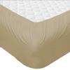 1 Piece Fitted Sheet with Elastic All Around - Fits Mattress Upto 18 inches Ultra Soft Egyptian Cotton Real 600 Thread Count Soft Breathable California King Size Taupe Solid Color view 3