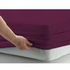 1 Piece Fitted Sheet with Elastic All Around - Fits Mattress Upto 18 inches Ultra Soft Egyptian Cotton Real 600 Thread Count Soft Breathable Twin Extra Long Size Wine Solid Color view 3