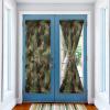 Abstract Camouflage Geometric Rod Pocket Door Curtains for French Doors Windows, Privacy Light Reducing Front Door Drapes Curtain Panels with Tie Back Brown Green Army Jungle Camo view 2